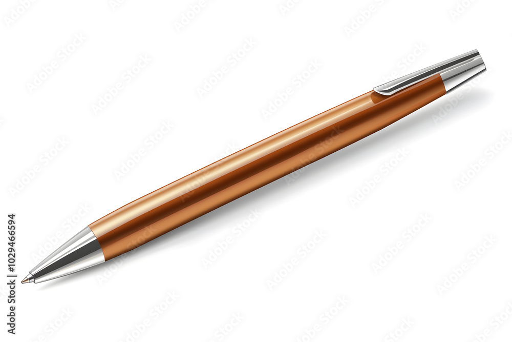 illustration of a sleek, modern pen with a metallic finish, isolated on a white background illustration of a sleek, modern pen with a metallic finish, isolated on a white background