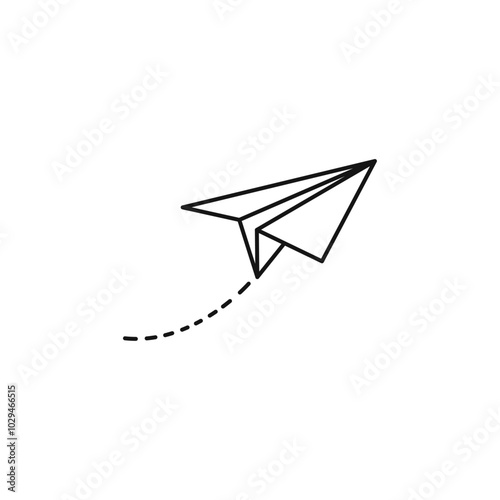 Paper plane icon Thin line art isolated