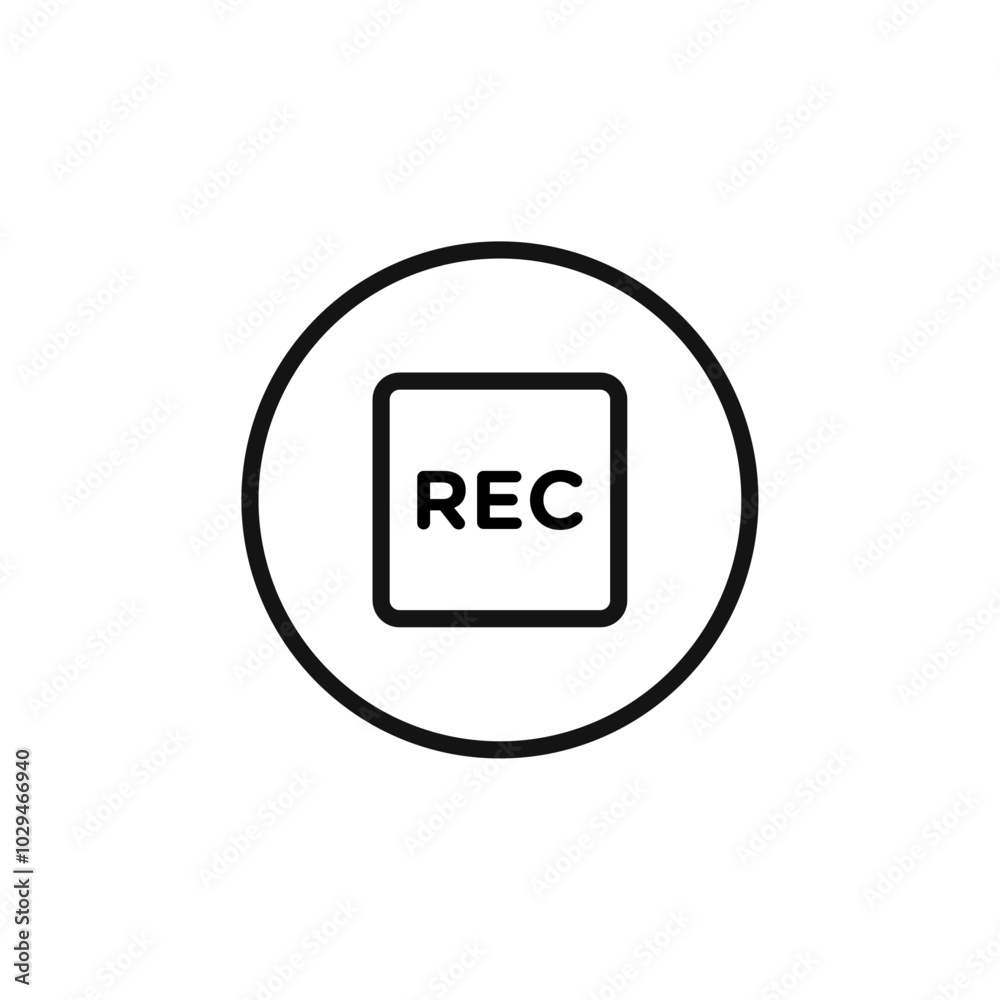 Record icon Thin line art isolated Record icon Thin line art isolated