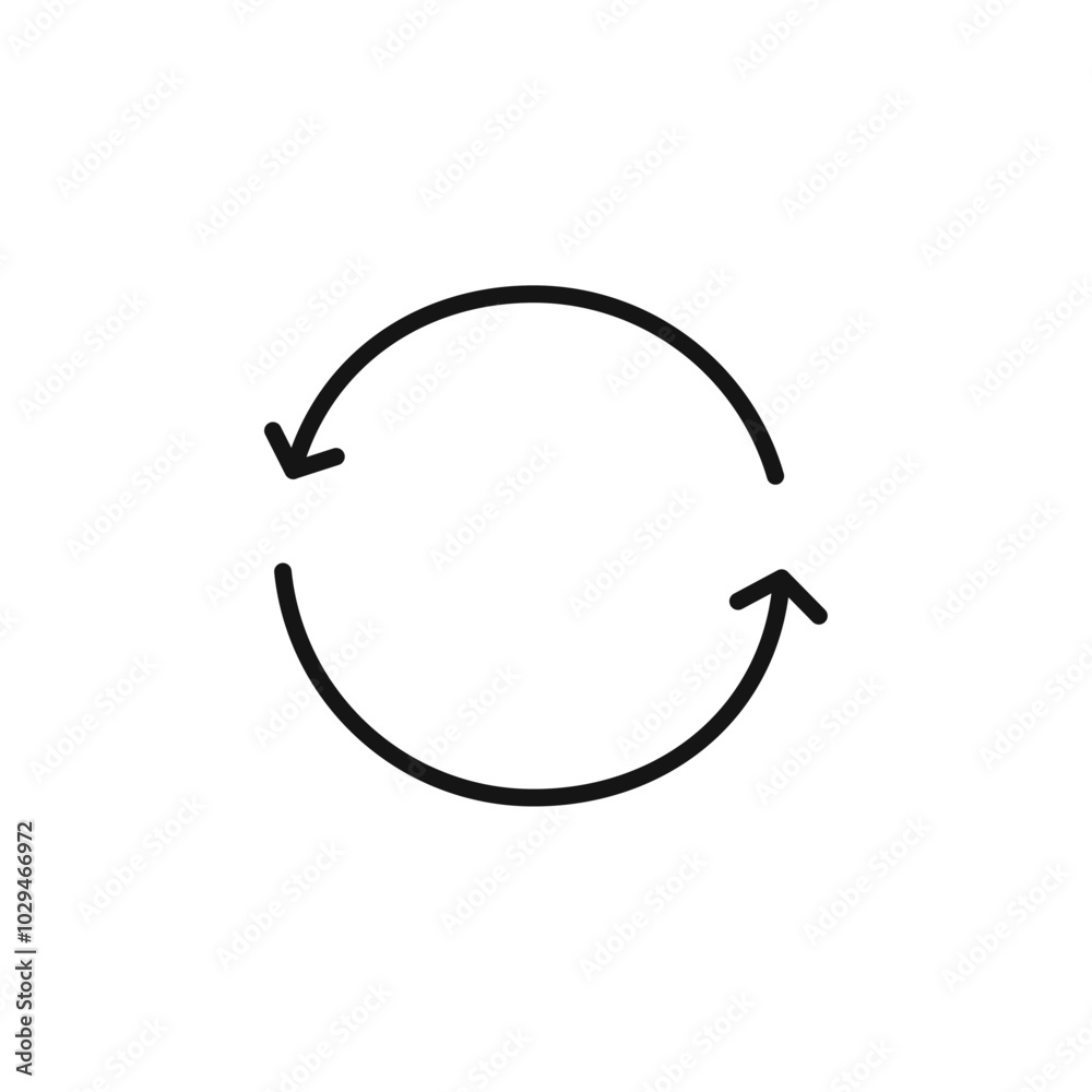 Reload button icon Thin line art isolated Reload button icon Thin line art isolated