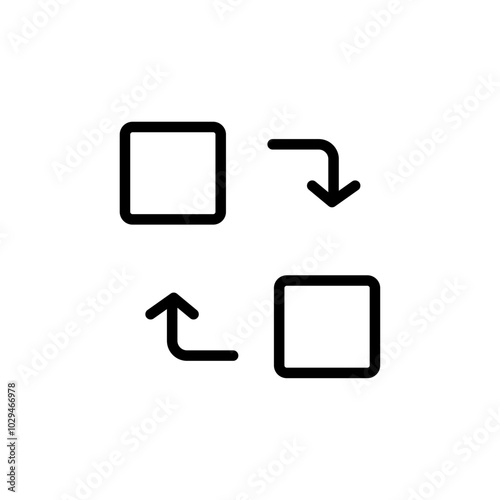 Replace icon Thin line art isolated