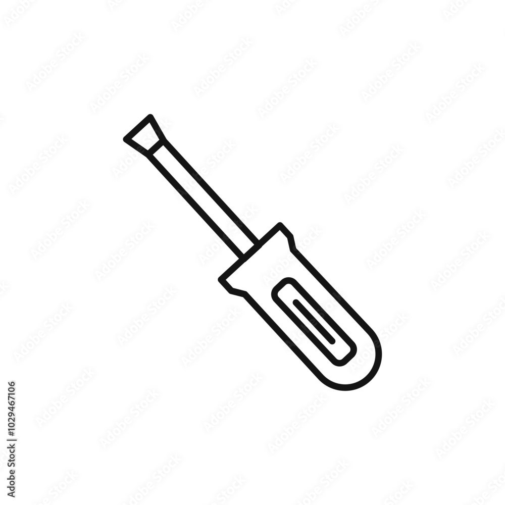 Screwdriver icon Thin line art isolated Screwdriver icon Thin line art isolated