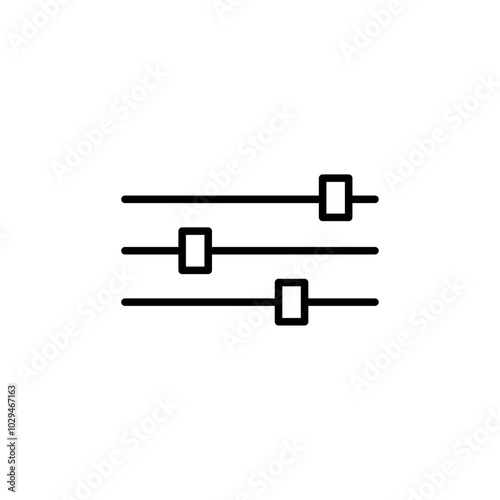 Settings sliders icon Thin line art isolated