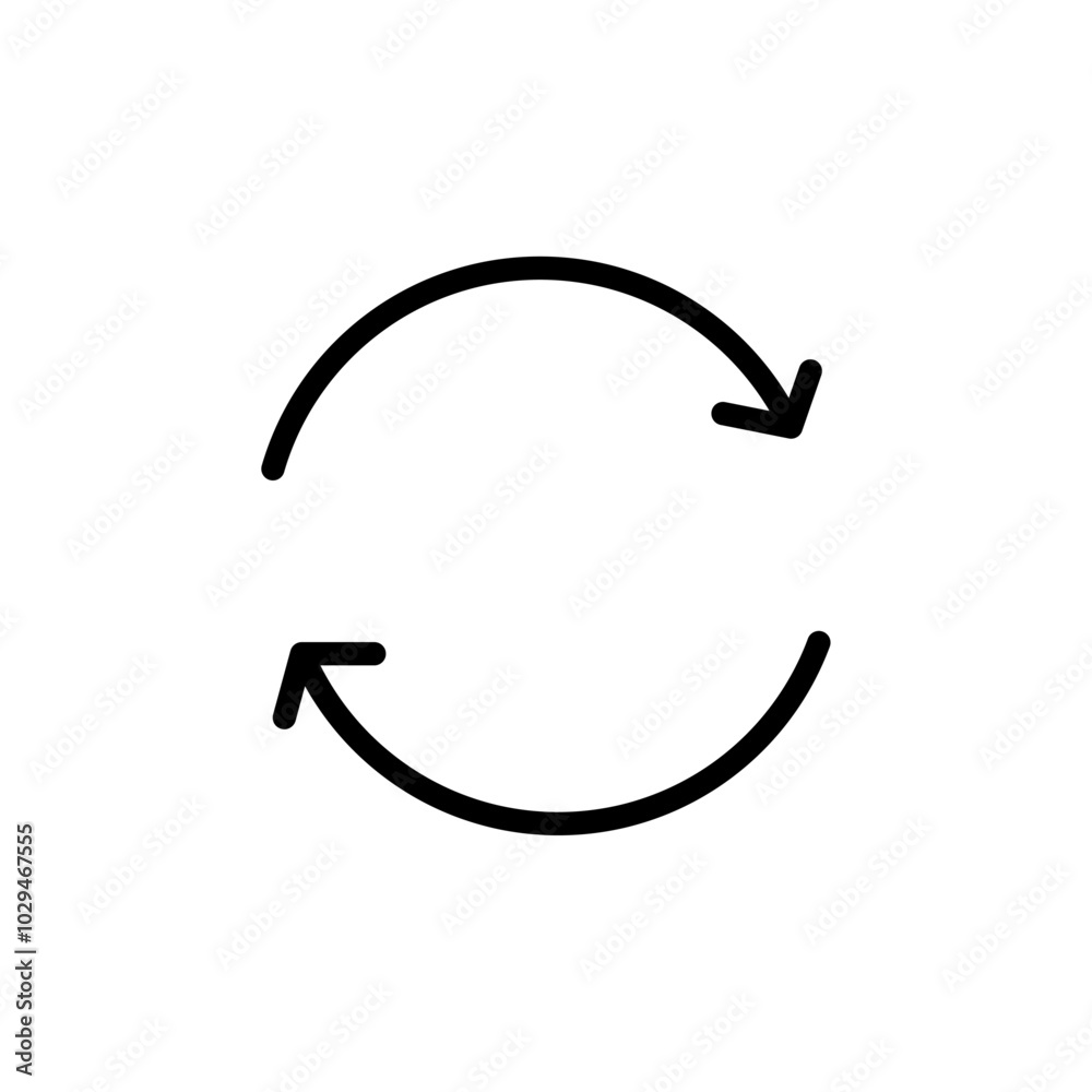 Synchronization icon Thin line art isolated Synchronization icon Thin line art isolated