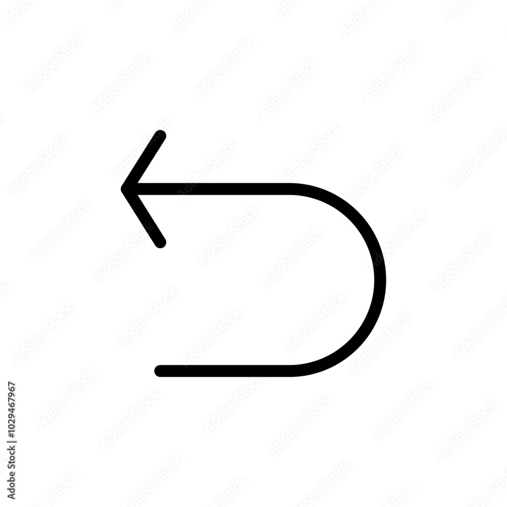 Undo icon Thin line art isolated Undo icon Thin line art isolated