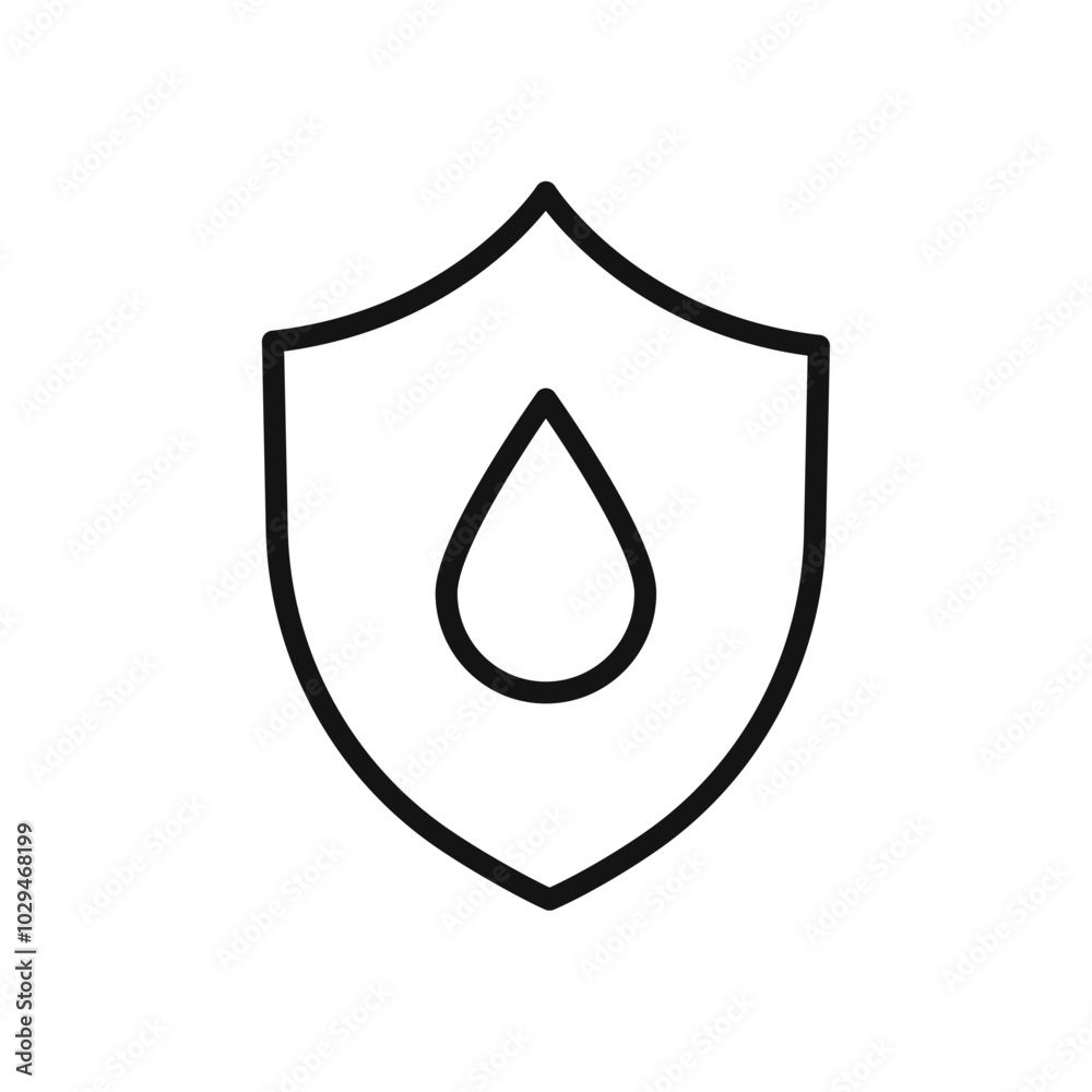 Waterproof icon Thin line art isolated Waterproof icon Thin line art isolated