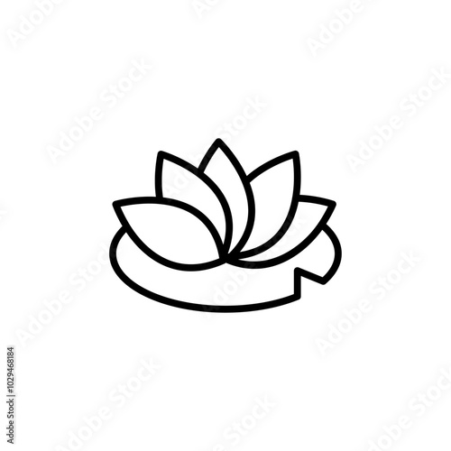 Water lily icon Thin line art isolated