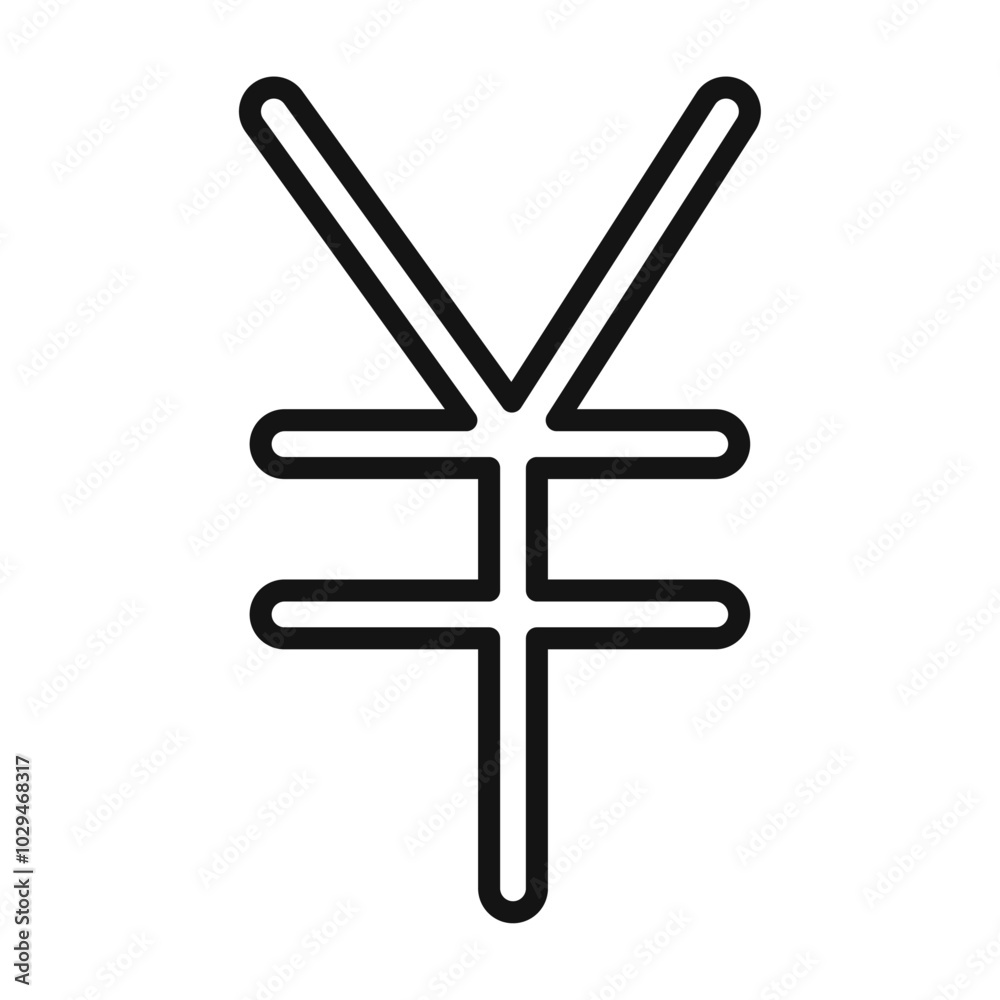 Obraz premium Yen Icon Thin line art isolated