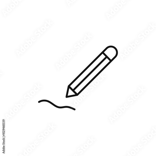 Writing icon Thin line art isolated
