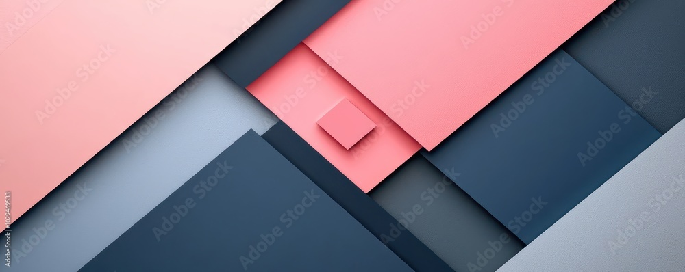 Abstract geometric background with pink, grey, and blue overlapping layers creating a modern, stylish design Abstract geometric background with pink, grey, and blue overlapping layers creating a modern, stylish design