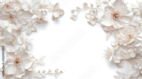 Delicate White Flowers Frame.