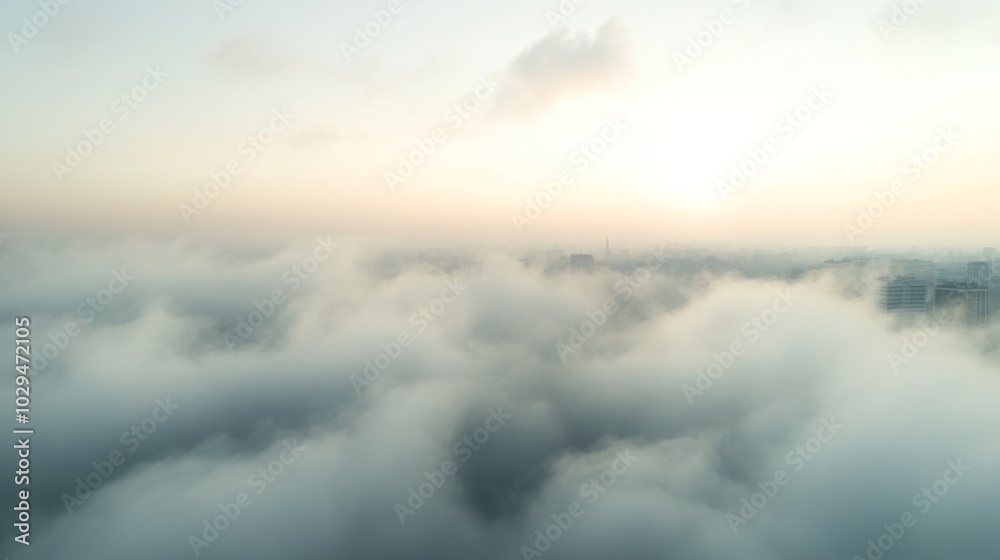 Obraz premium Cityscape Above the Clouds.