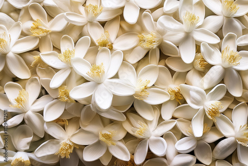 A Neroli blossom. White citrus tree bloom pattern texture background