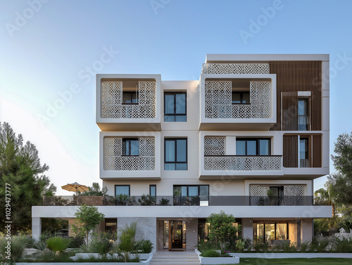 Luxury modern apartment building