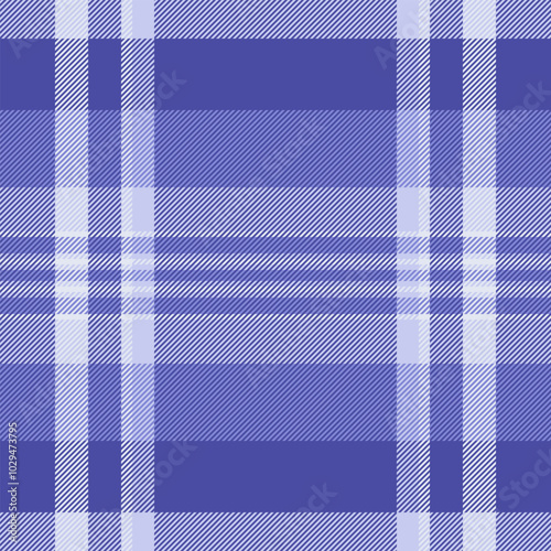 Upscale texture fabric plaid, couch check vector pattern. Customized background seamless tartan textile in blue and light colors.