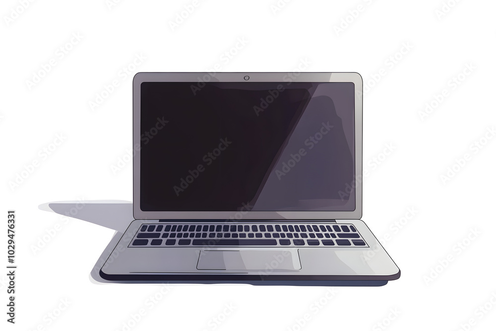 illustration of a modern laptop with a sleek design, isolated on a white background illustration of a modern laptop with a sleek design, isolated on a white background
