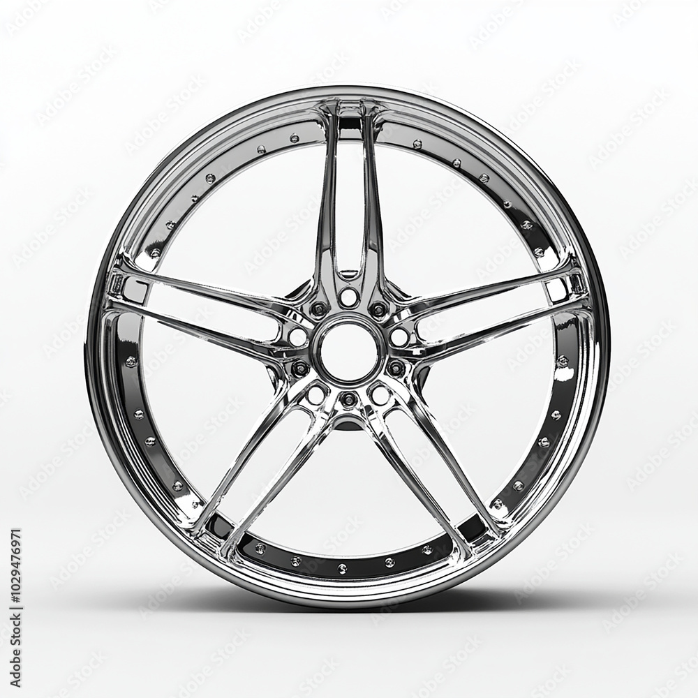Fototapeta premium chrome hubcap for car. white background