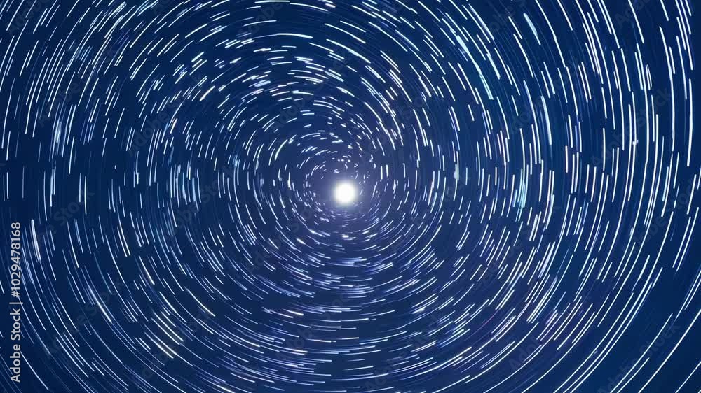 Long exposure showing the apparent motion of the stars around polaris, the north star, creating mesmerizing concentric circles Long exposure showing the apparent motion of the stars around polaris, the north star, creating mesmerizing concentric circles
