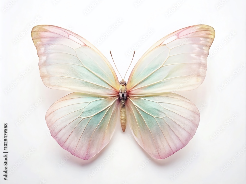 Minimalist Outline of a Butterfly in Soft Pastel Colors for Tranquil Aesthetic Appeal Minimalist Outline of a Butterfly in Soft Pastel Colors for Tranquil Aesthetic Appeal