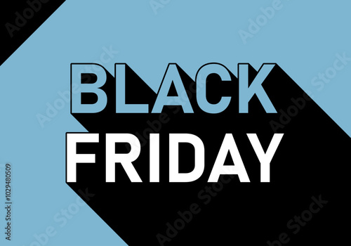 Cartel de black friday azul y negro con sombra