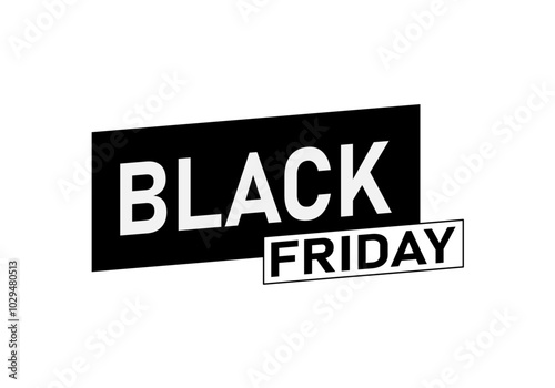 Pegatina blanco y negro de black friday
