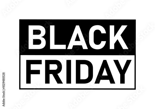 Pegatina blanco y negro de black friday