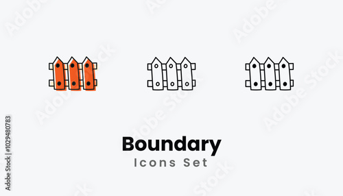 Boundary hand draw doodle icons vector set stock illustration