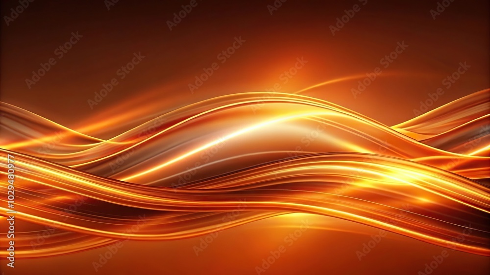 Reflected abstract wavy background with orange glows Reflected abstract wavy background with orange glows