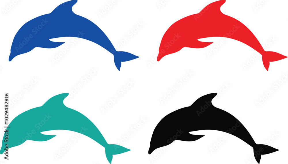 Dolphin icon vector art illustration with white background Dolphin icon vector art illustration with white background