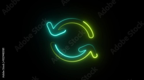 Glowing neon Connect icon isolated on black background. HD Video motion graphic animation photo