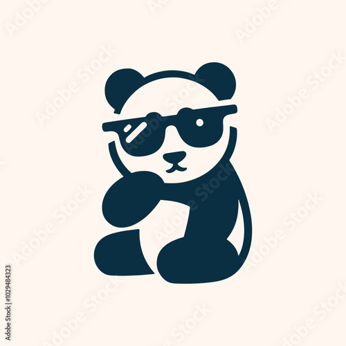 panda logo icon silhouette vector 1 photo