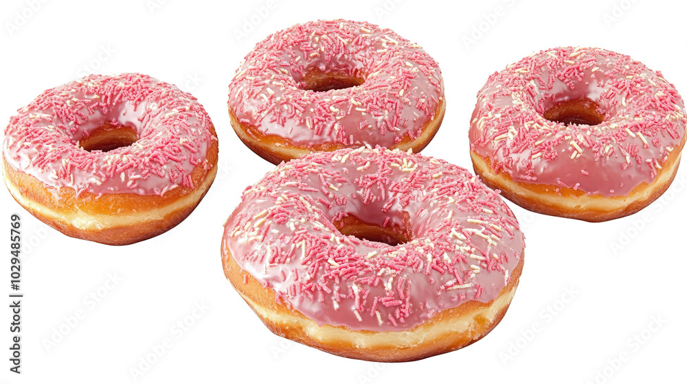 Delicious Glazed Donuts Piled High on a White Background Generative AI Delicious Glazed Donuts Piled High on a White Background Generative AI