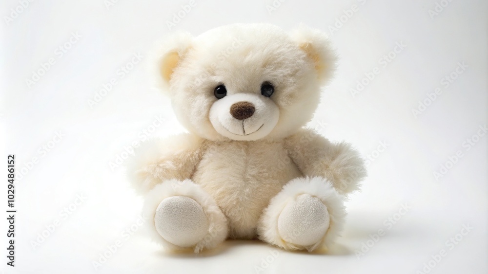 Plush white teddy bear isolated on white background Plush white teddy bear isolated on white background
