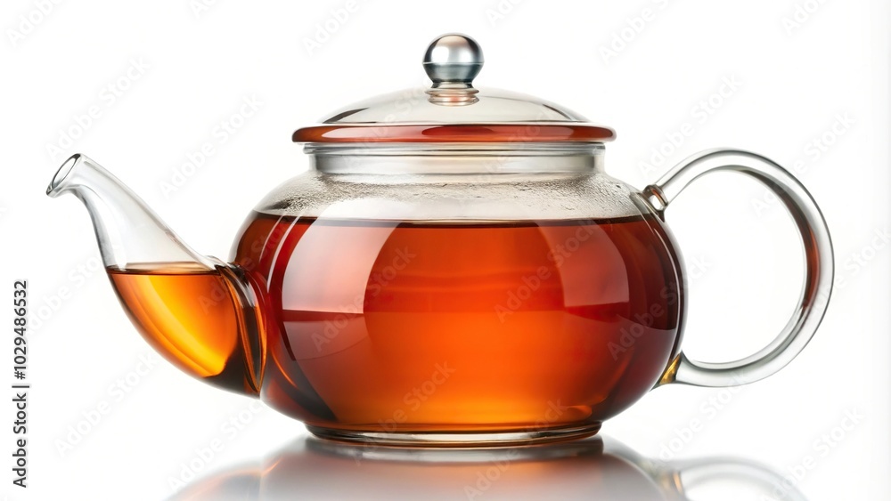 teapot with tea isolated on white background teapot with tea isolated on white background