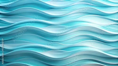 Panoramic abstract wave wallpaper with pastel blue background