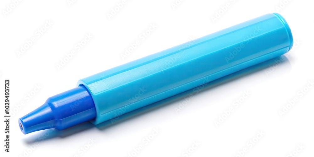 Vibrant blue highlighter pen isolated on white background Vibrant blue highlighter pen isolated on white background
