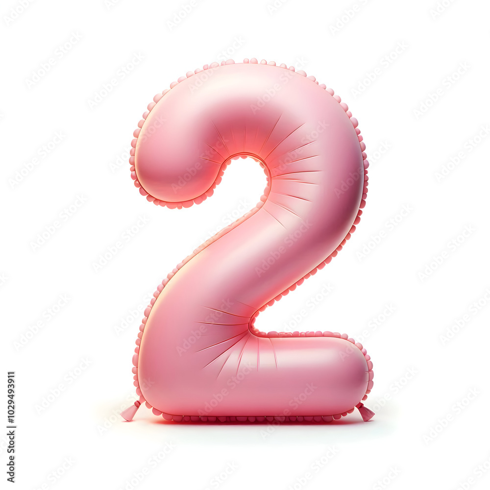 number 2 pink balloon isolated on white background number 2 pink balloon isolated on white background