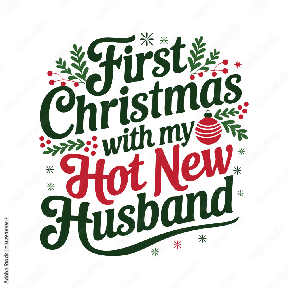 Fototapeta premium Merry Christmas lettering t-shirt design vector, Christmas t-shirt design 