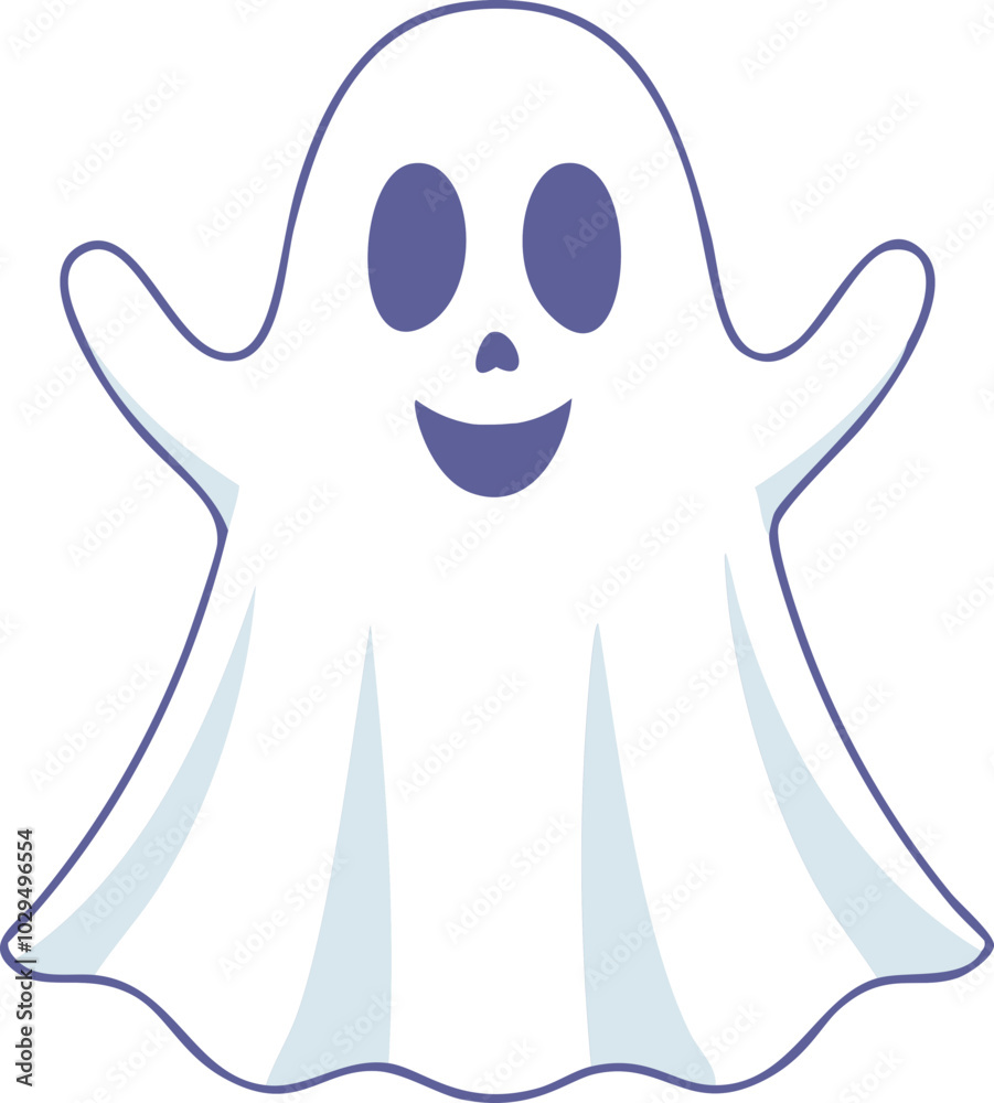 Obraz premium 귀여운 할로윈 유령 복장 일러스트