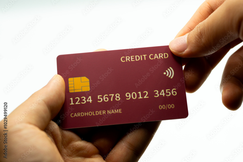 Red Credit Card Close-Up for Financial Services and Business Solutions Red Credit Card Close-Up for Financial Services and Business Solutions