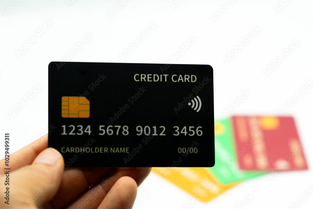 Minimalist Black Credit Card Platinum for Finance and Digital Transactions