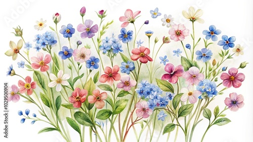 Fototapeta Naklejka Na Ścianę i Meble -  watercolor flowers