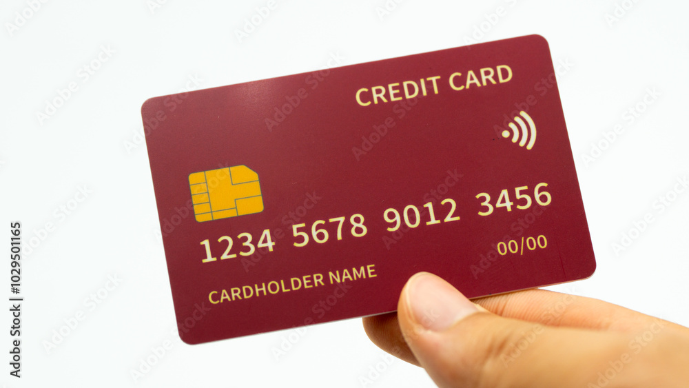 Red Credit Card Close-Up for Financial Services and Business Solutions Red Credit Card Close-Up for Financial Services and Business Solutions