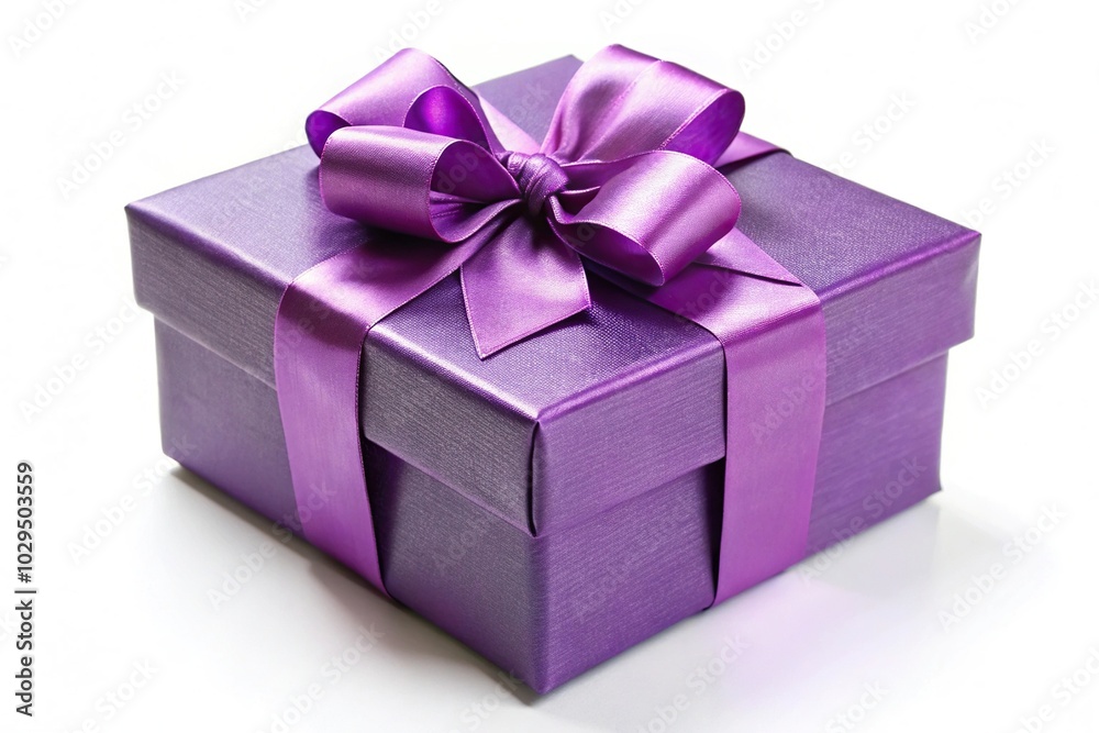 Purple gift box with matching bow