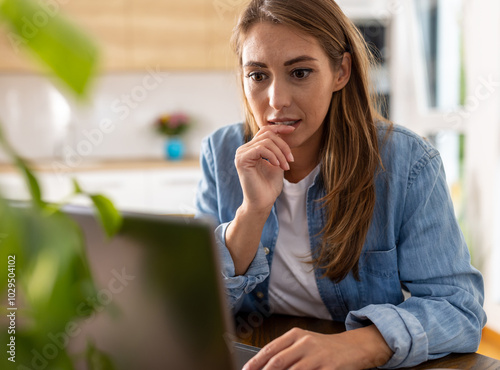 Pretty woman waking up as alarm clock ringing