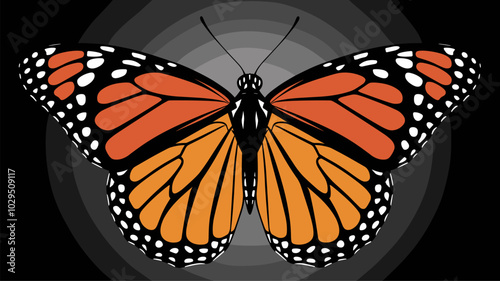 Butterfly against an isolated background, showcasing its delicate wings and vibrant hues in a simple, uncluttered environment.