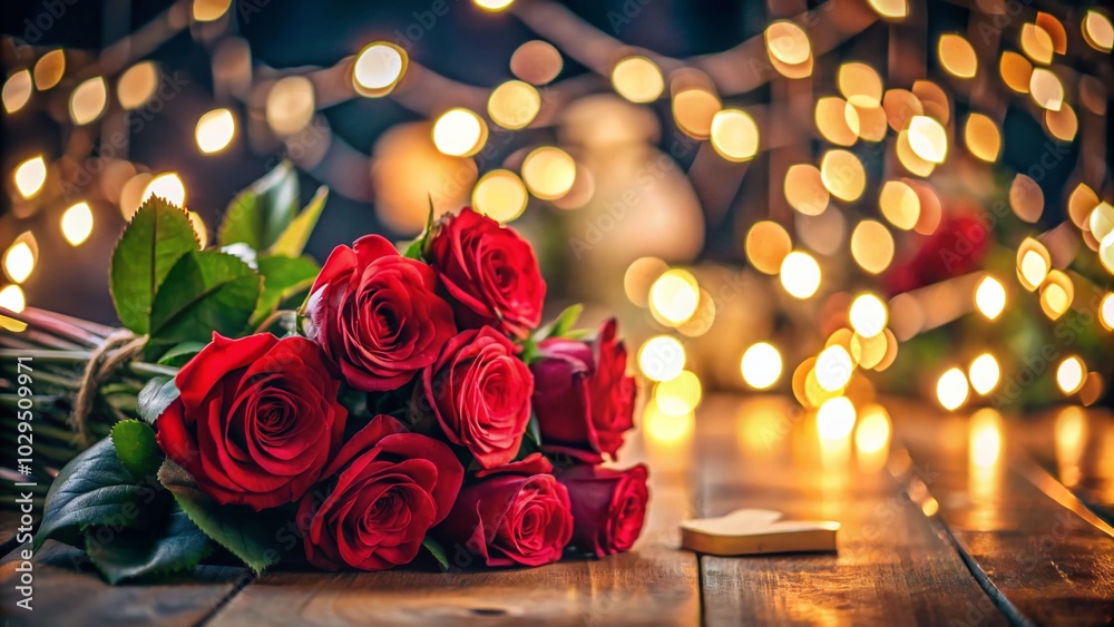 Night Photography of a Red Rose Bouquet with Apology Sign for Emotional Moments Night Photography of a Red Rose Bouquet with Apology Sign for Emotional Moments