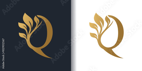 Letter logo Q with nature concept design