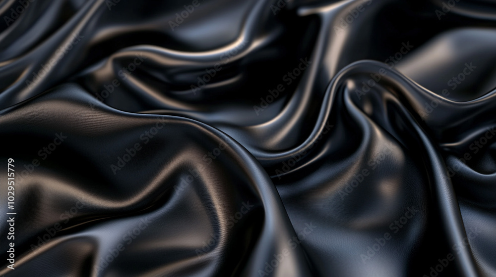 Black Satin Fabric Drape Texture Elegant Smooth Luxury Background Black Satin Fabric Drape Texture Elegant Smooth Luxury Background