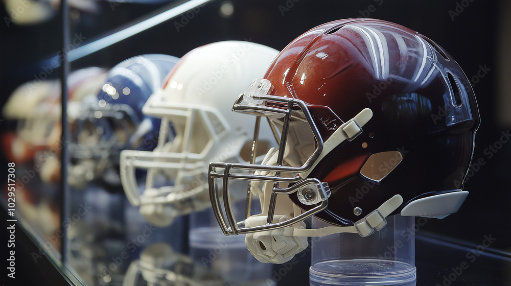 Fototapeta premium Explore the advancements in sports medicine and equipment designed to prevent injuries in American football, especially concussions.